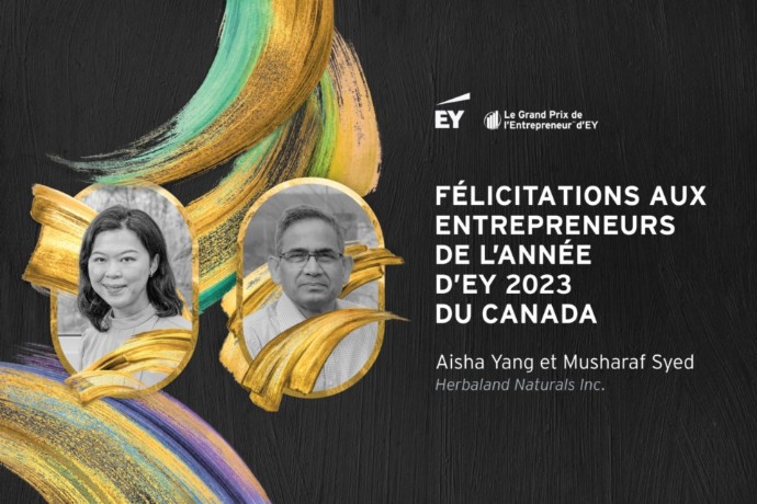 Aisha Yang et Musharaf Syed, innovateurs en nutrition, remportent la plus haute reconnaissance décernée par EY