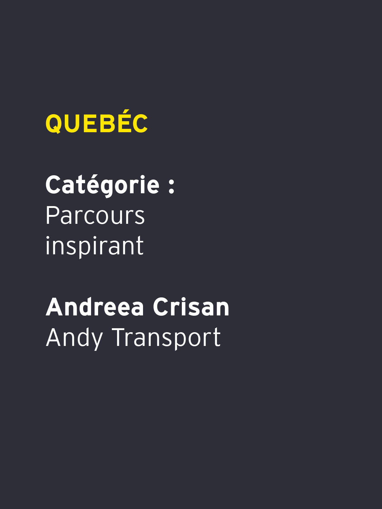             Andreea Crisan – Andy Transport         