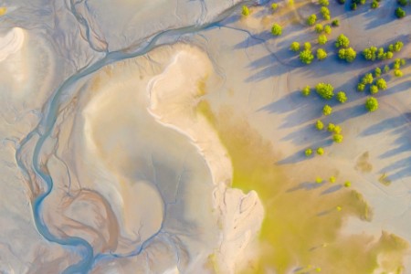 vue aérienne d'un paysage aride