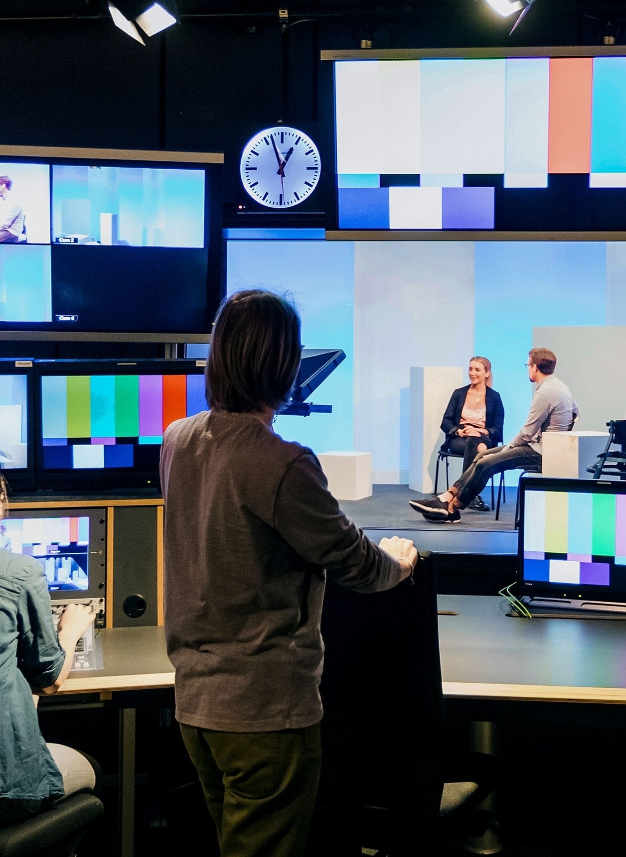 Group Of Students Working In TV Studio
