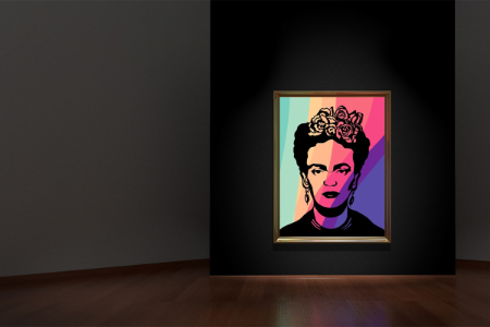 Frida Kahlon maalaus galleriassa