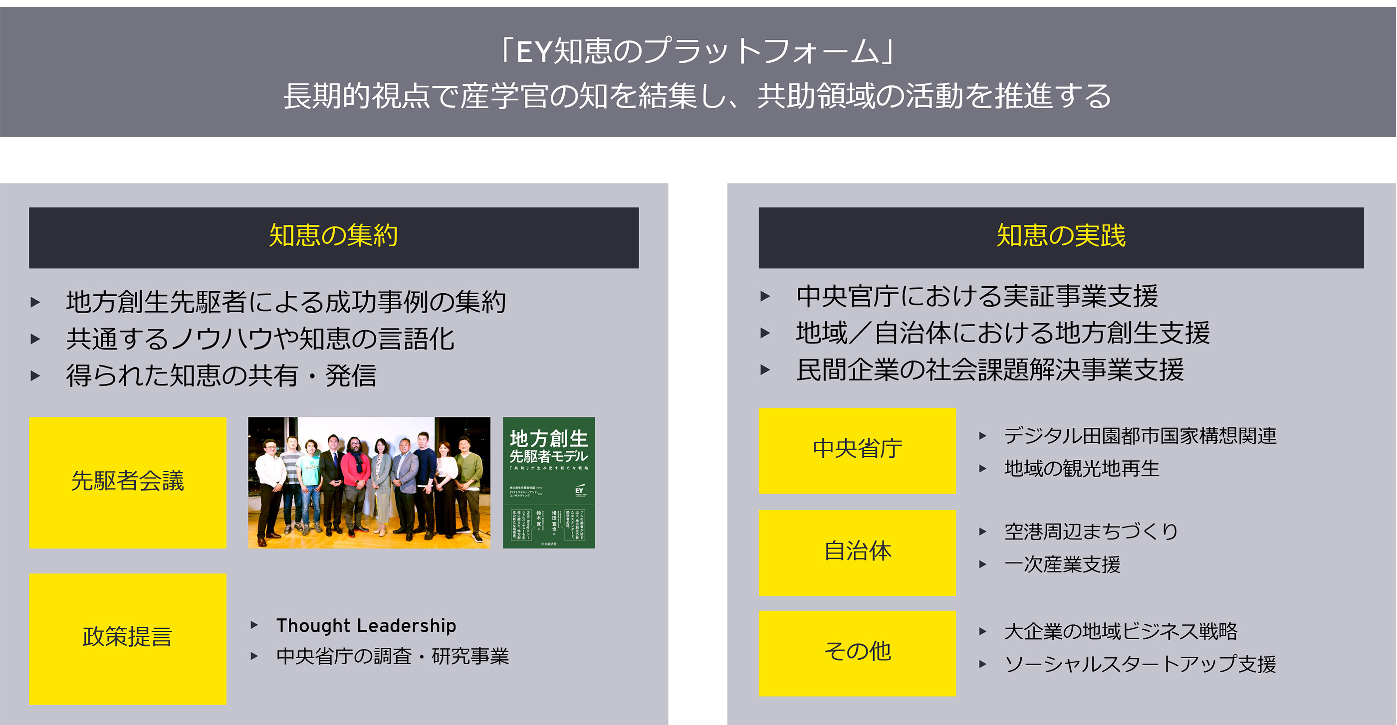 先駆者会議を核とする知恵の集約／実践