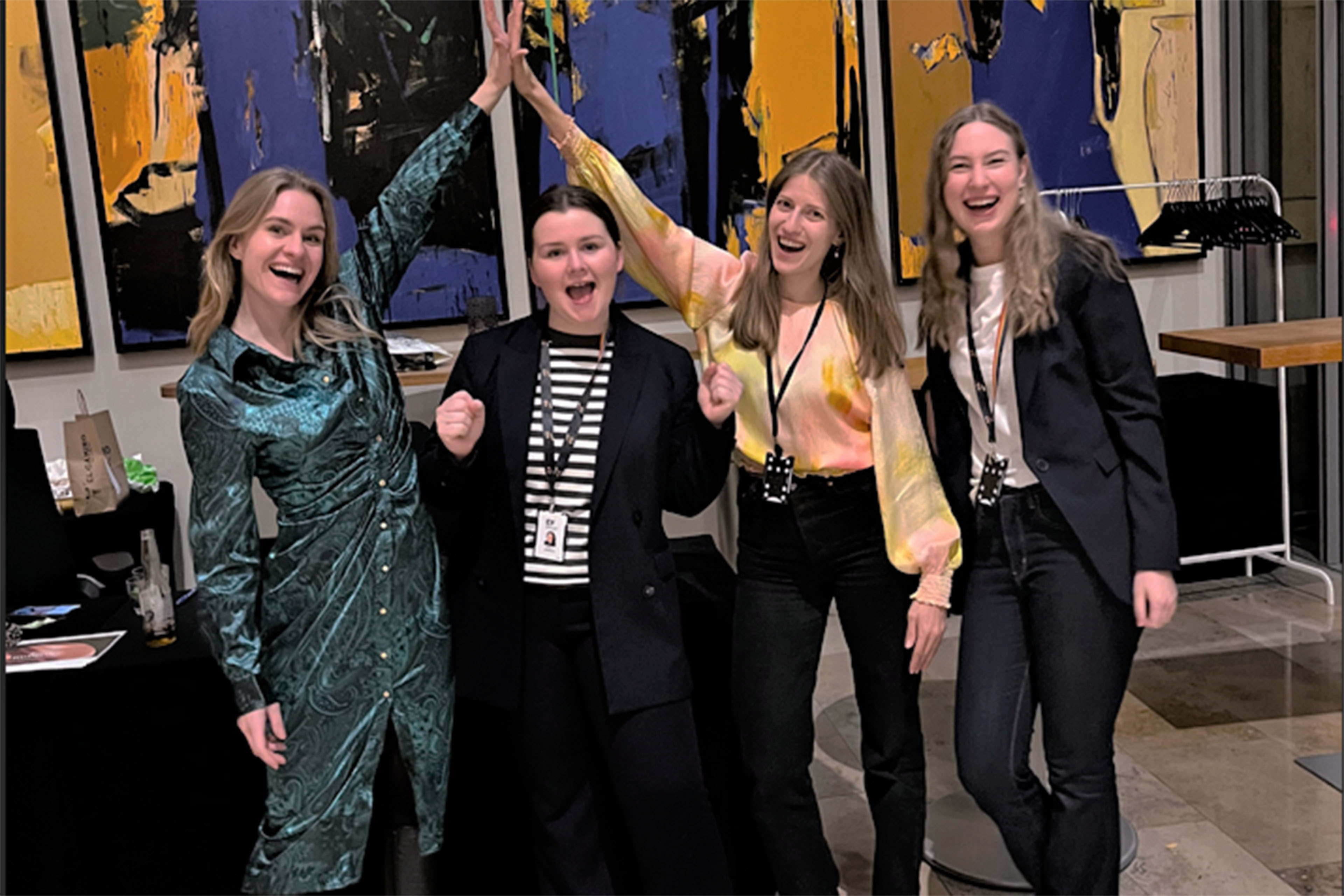 Maja, Julia, Klara and Signe facilitated the clothes swap market at the Oslo office