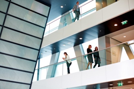 Interior view of an office building