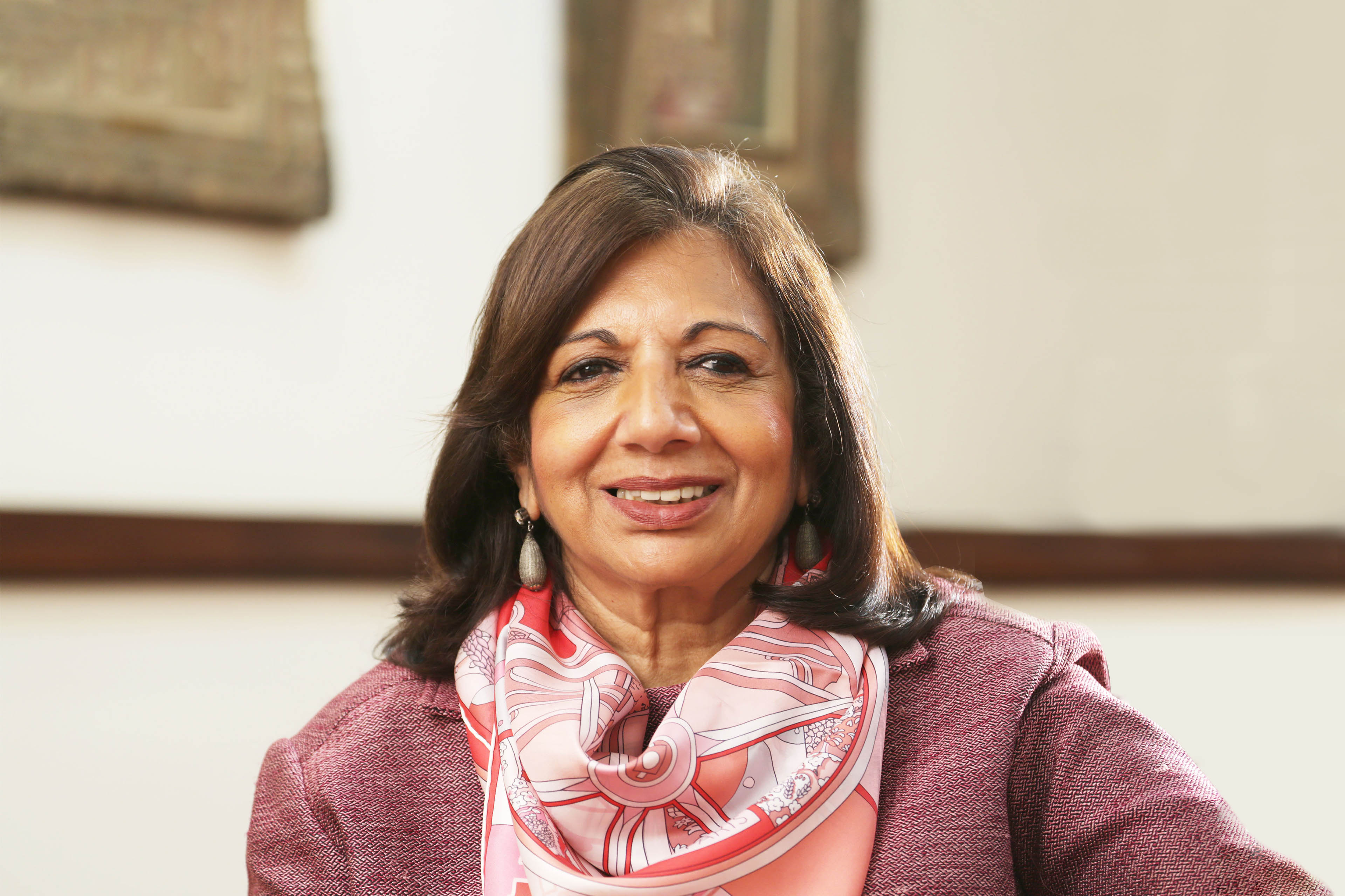A photographic portrait of Dr. Kiran Mazumdar-Shaw