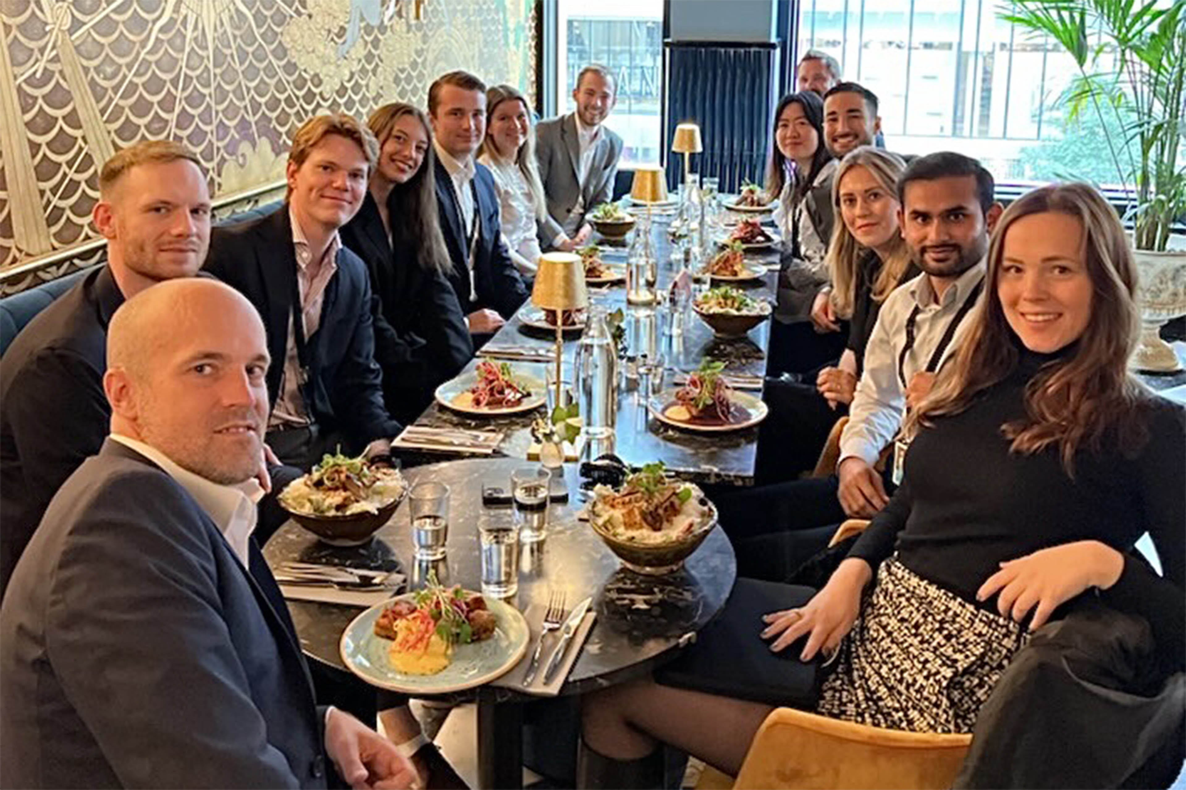 EY Tech Risk business people at lunch