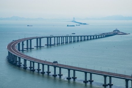 The Bridge Connecting Zhuhai to Hong Kong and Macau of China